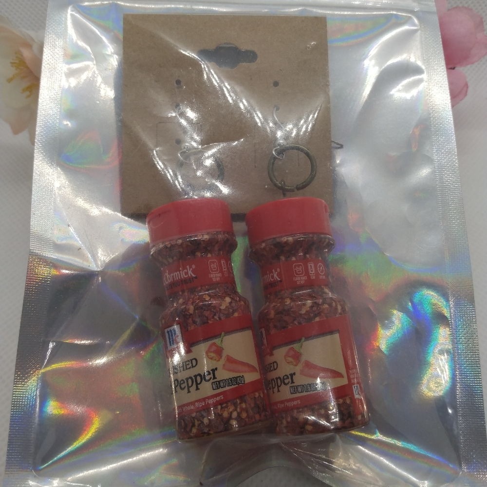 3 for $10 McCormick "crushed red pepper flakes" earrings. NIP